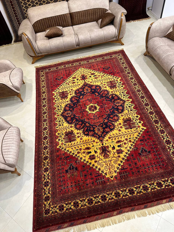 فرش دستبافت تمام کرک مرینوس 6متری نقش هریز