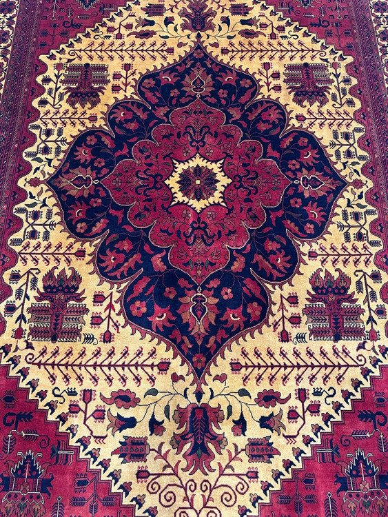 فرش دستبافت تمام کرک مرینوس 6متری نقش هریز