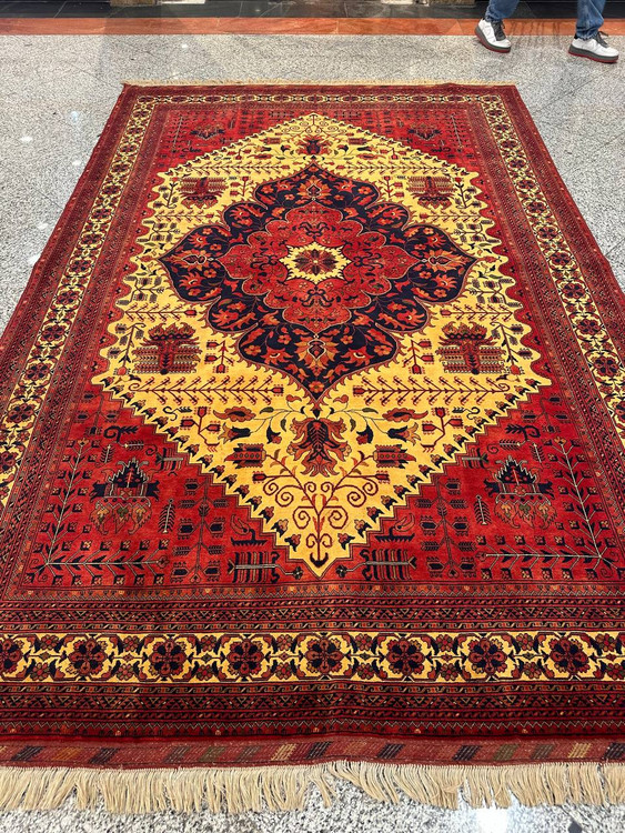 فرش دستبافت تمام کرک مرینوس 6متری نقش هریز