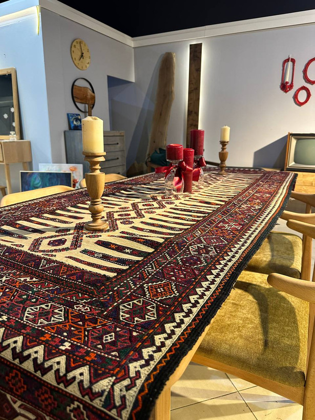 گلیم دستبافت عشایری 2.5متری بافت کلات نادری رنگ گیاهی کد0800048