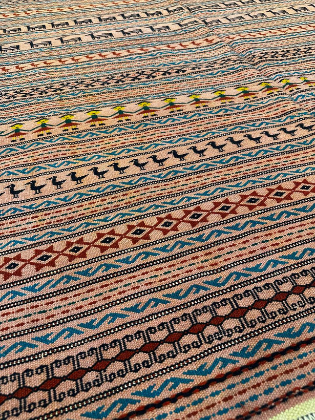 گلیم دستبافت 4متری تمام پشم عشایری خراسان رنگ گیاهی کد 0600068