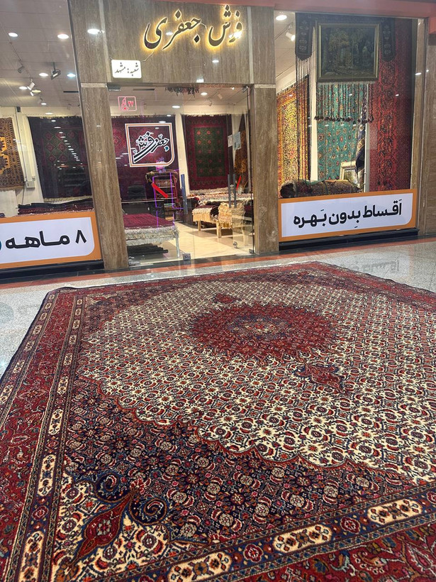 فرش دستبافت 12متری تمام پشم نقش ریزماهی بافت بیرجند رنگ گیاهی کد 0300036