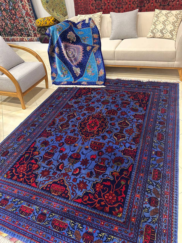 فرش دستبافت 4متری تمام کرک مرینوس نقش کاسه کوزه ترنجی رنگ گیاهی کد 0600152