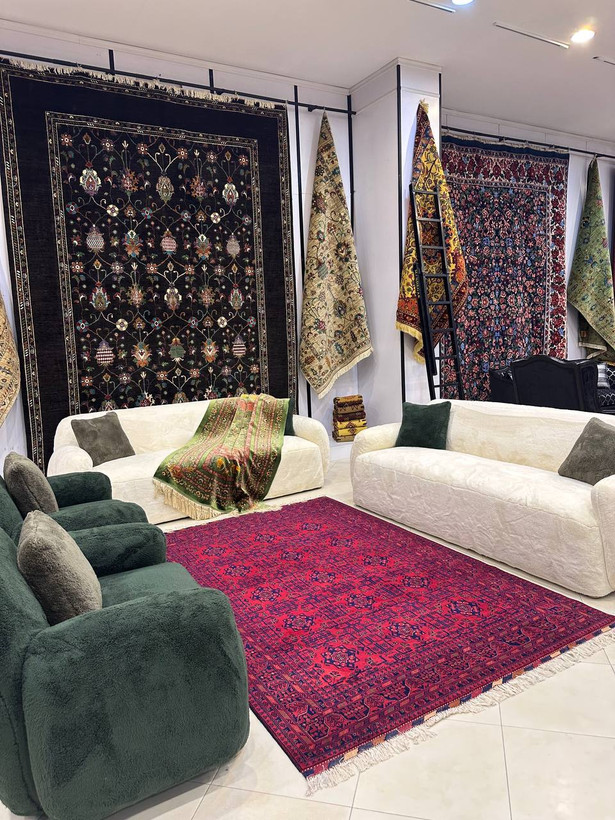 فرش دستبافت 4متری تمام کرک مرینوس نقش بخارایی رنگ گیاهی کد 0600150