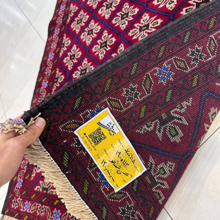 فرش دستبافت تمام پشم نقش گل شفتالو بافت عشایر خراسان رنگ گیاهی کد0700615