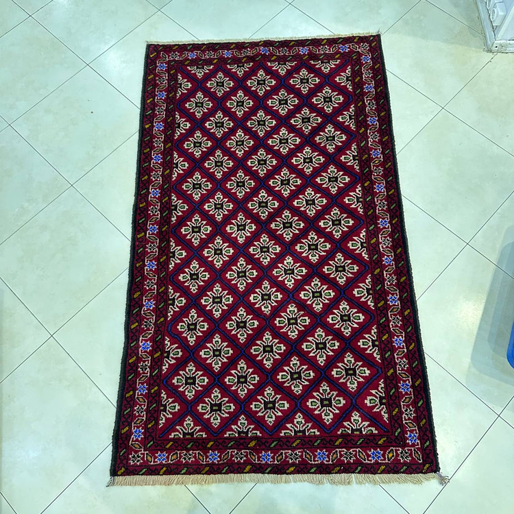 فرش دستبافت تمام پشم نقش گل شفتالو بافت عشایر خراسان رنگ گیاهی کد0700615
