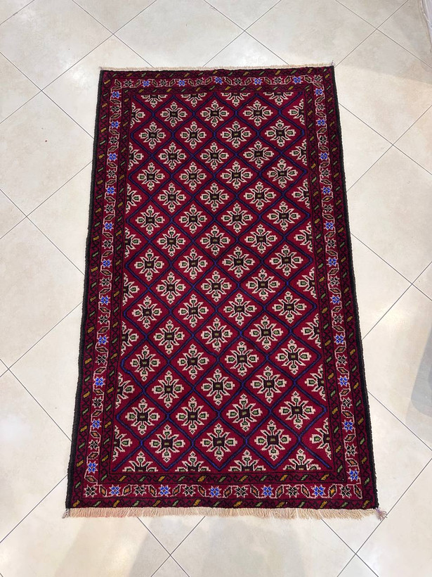 فرش دستبافت تمام پشم نقش گل شفتالو بافت عشایر خراسان رنگ گیاهی کد0700615