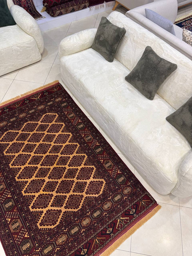 فرش دستبافت 3متری تمام کرک نقش بازوبندی رنگ گیاهی کد0700694