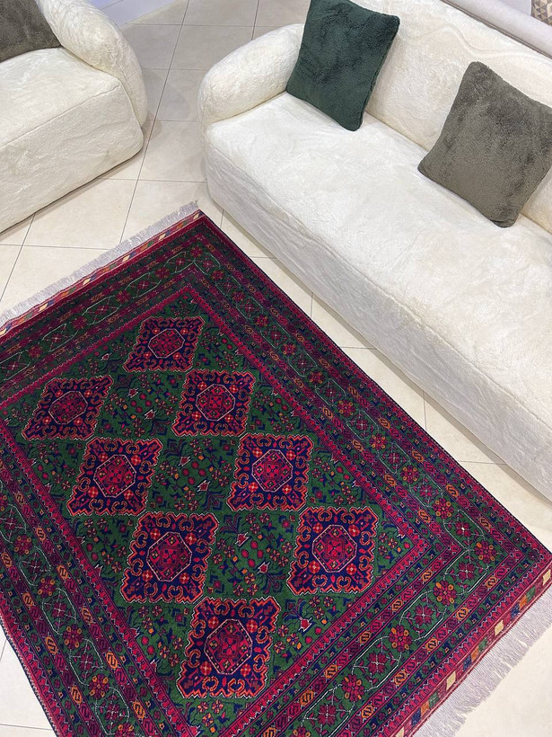 فرش دستبافت 3متری تمام کرک مرینوس نقش خامیاب رنگ گیاهی کد0700726