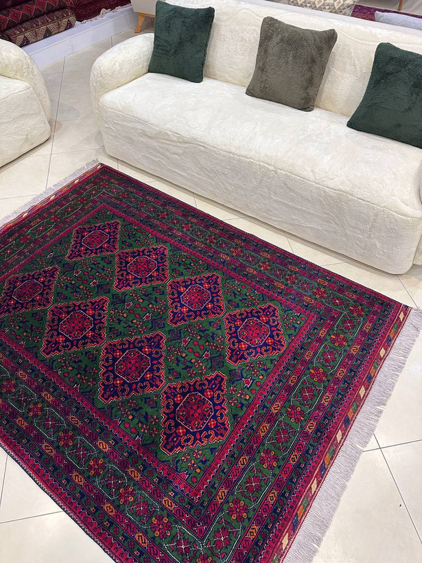 فرش دستبافت 3متری تمام کرک مرینوس نقش خامیاب رنگ گیاهی کد0700726