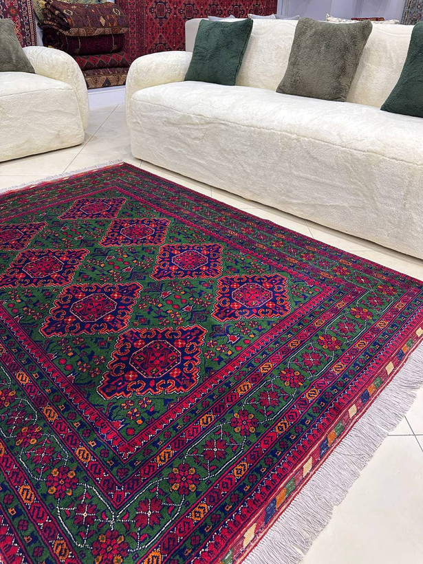 فرش دستبافت 3متری تمام کرک مرینوس نقش خامیاب رنگ گیاهی کد0700726