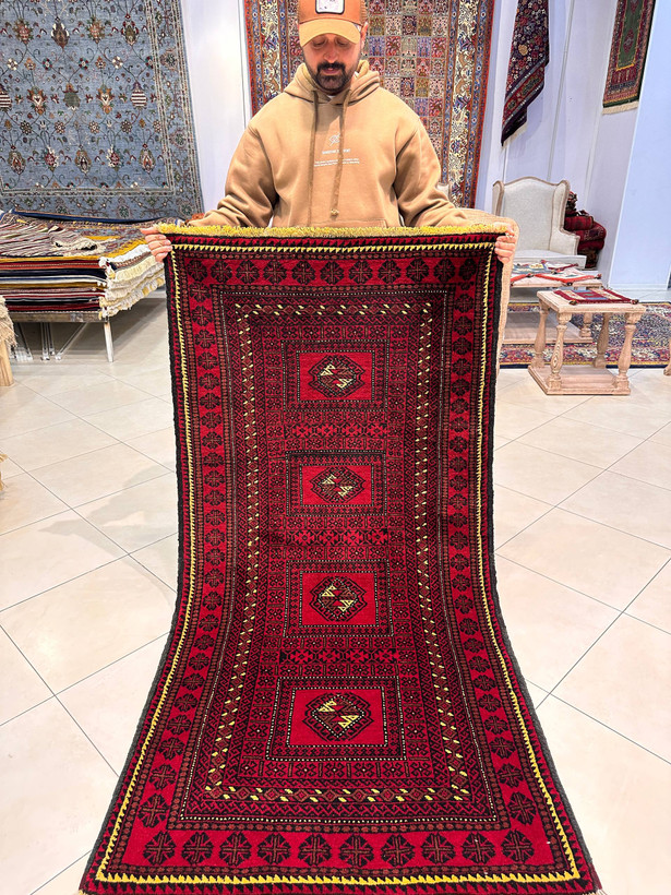 فرش دستبافت 2متری تمام پشم نقش معدن رنگ گیاهی کد0700654