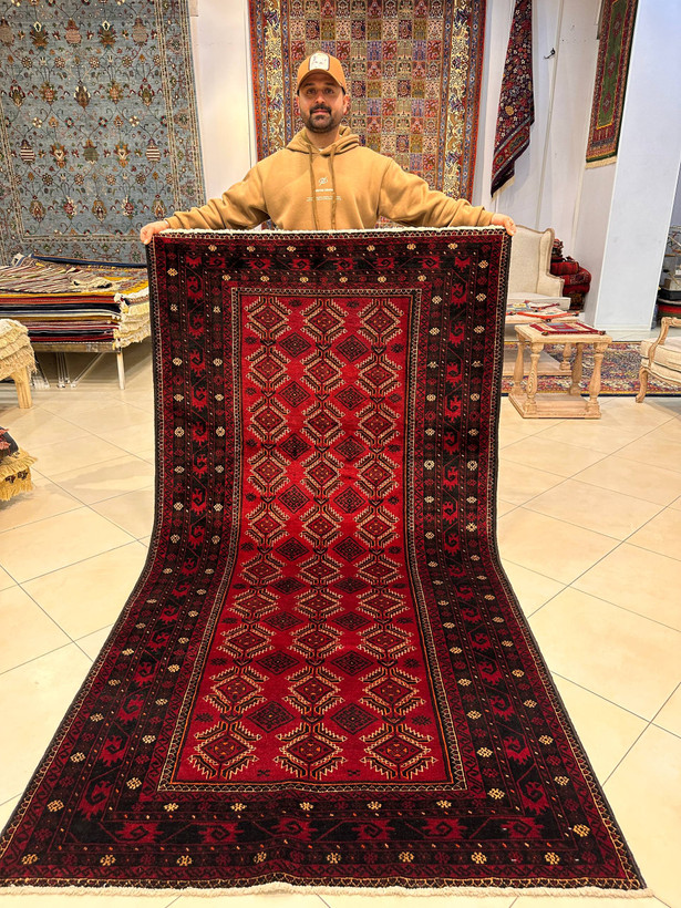 فرش دستبافت 4متری تمام پشم نقش کشمیری رنگ گیاهی کد0700748