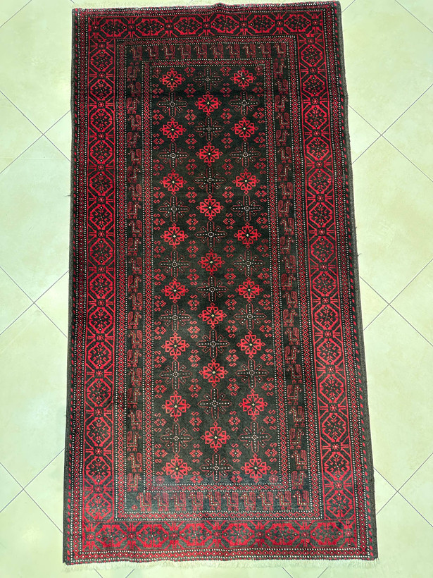 فرش دستبافت 2متری تمام پشم نقش گل شفتالو رنگ گیاهی کد0700529