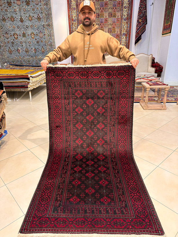 فرش دستبافت 2متری تمام پشم نقش گل شفتالو رنگ گیاهی کد0700529