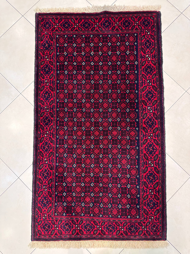 فرش دستبافت 2 متری تمام پشم نش گل شفتالو رنگ گیاهی کد 0700665