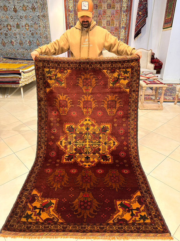 فرش دستبافت 3متری نقش ترنجی بلوچ رنگ گیاهی کد0700622