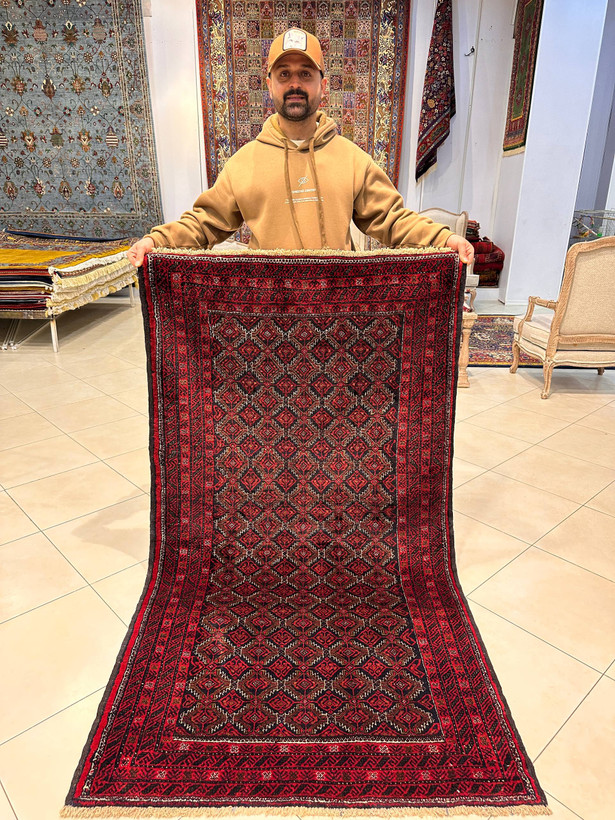 فرش دستبافت 2متری تمام پشم نقش کشمیری رنگ گیاهی کد0700681