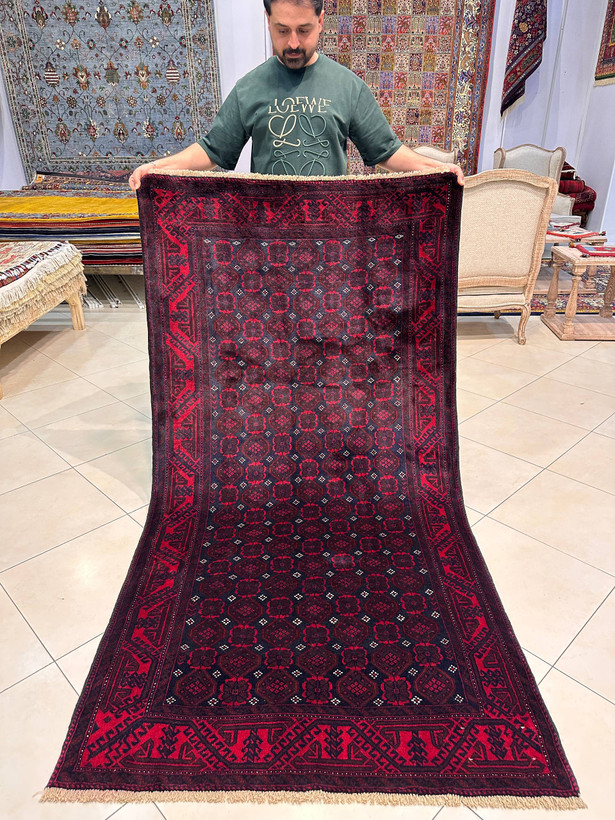 فرش دستبافت 2متری تمام پشم نقش گل شفتالو رنگ گیاهی کد0700755