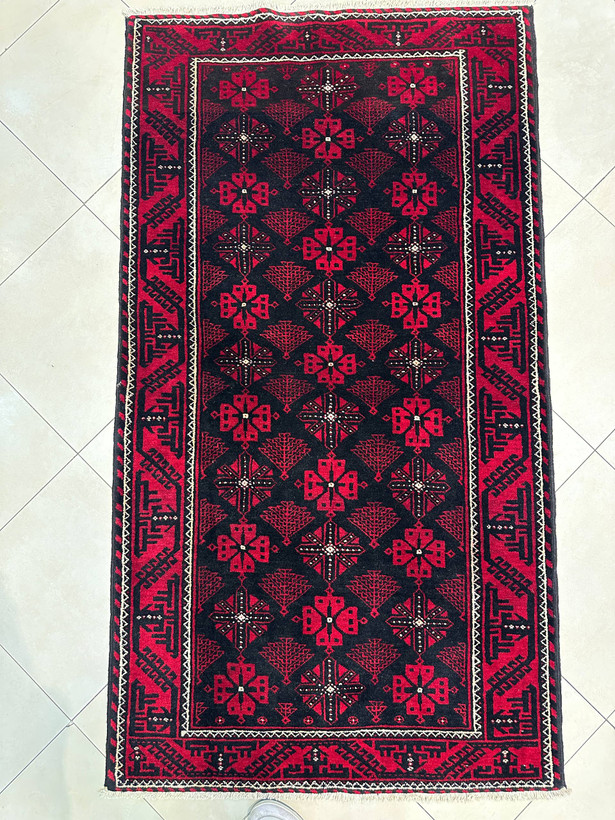 فرش دستبافت 2متری تمام پشم نقش گل شفتالو رنگ گیاهی کد0700757