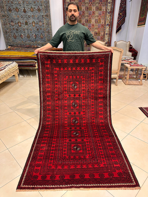 فرش دستبافت 2متری تمام پشم نقش معدن بلوچ بافت رنگ گیاهی کد0700763