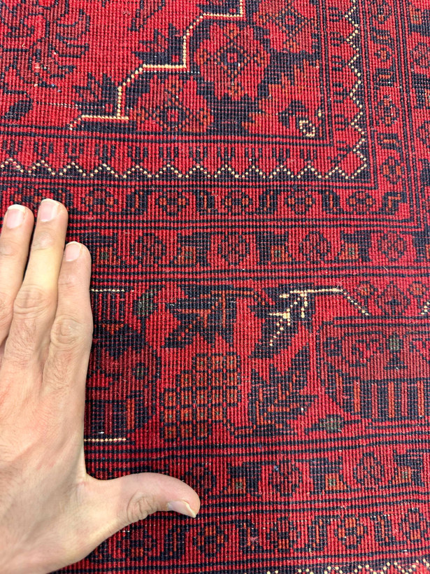فرش دستبافت 3متری تمام کرک مرینوس نقش خان محمده 45رج رنگ گیاهی کد0700779