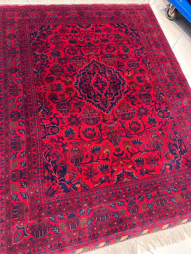 فرش دستبافت 3متری تمام کرک مرینوس نقش لچک و ترنج 45رج رنگ گیاهی کد0700781