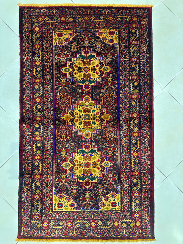 فرش دستبافت 2متری تمام پشم بلوچ بافت رنگ گیاهی کد0700803