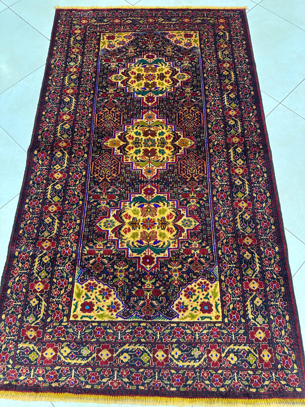 فرش دستبافت 2متری تمام پشم بلوچ بافت رنگ گیاهی کد0700803
