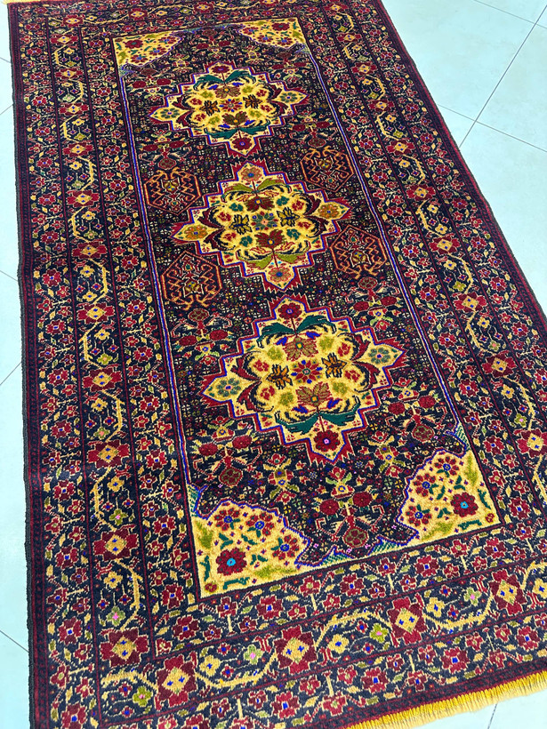 فرش دستبافت 2متری تمام پشم بلوچ بافت رنگ گیاهی کد0700803