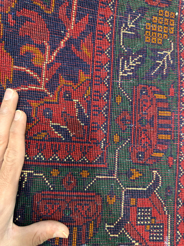 فرش دستبافت 1/5متری تمام کرک نقش لچک و ترنج رنگ گیاهی 50 رج کد0800188