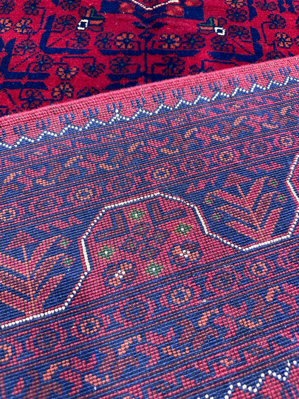 فرش دستبافت4متری تمام کرک نقش بخارایی رنگ گیاهی 35رج کد0600169