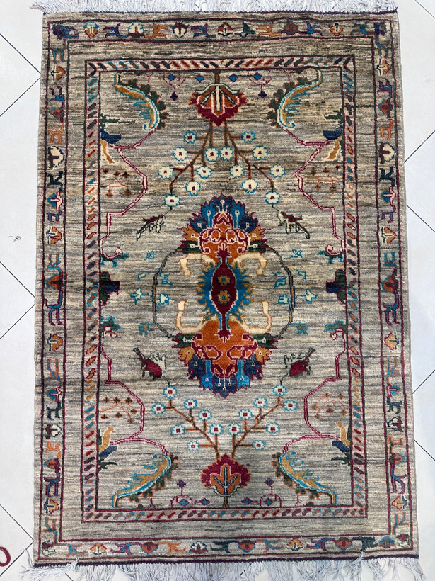 فرش دستبافت 1/5متری سلطان اباد پشم دستریس رنگ گیاهی کد0800189