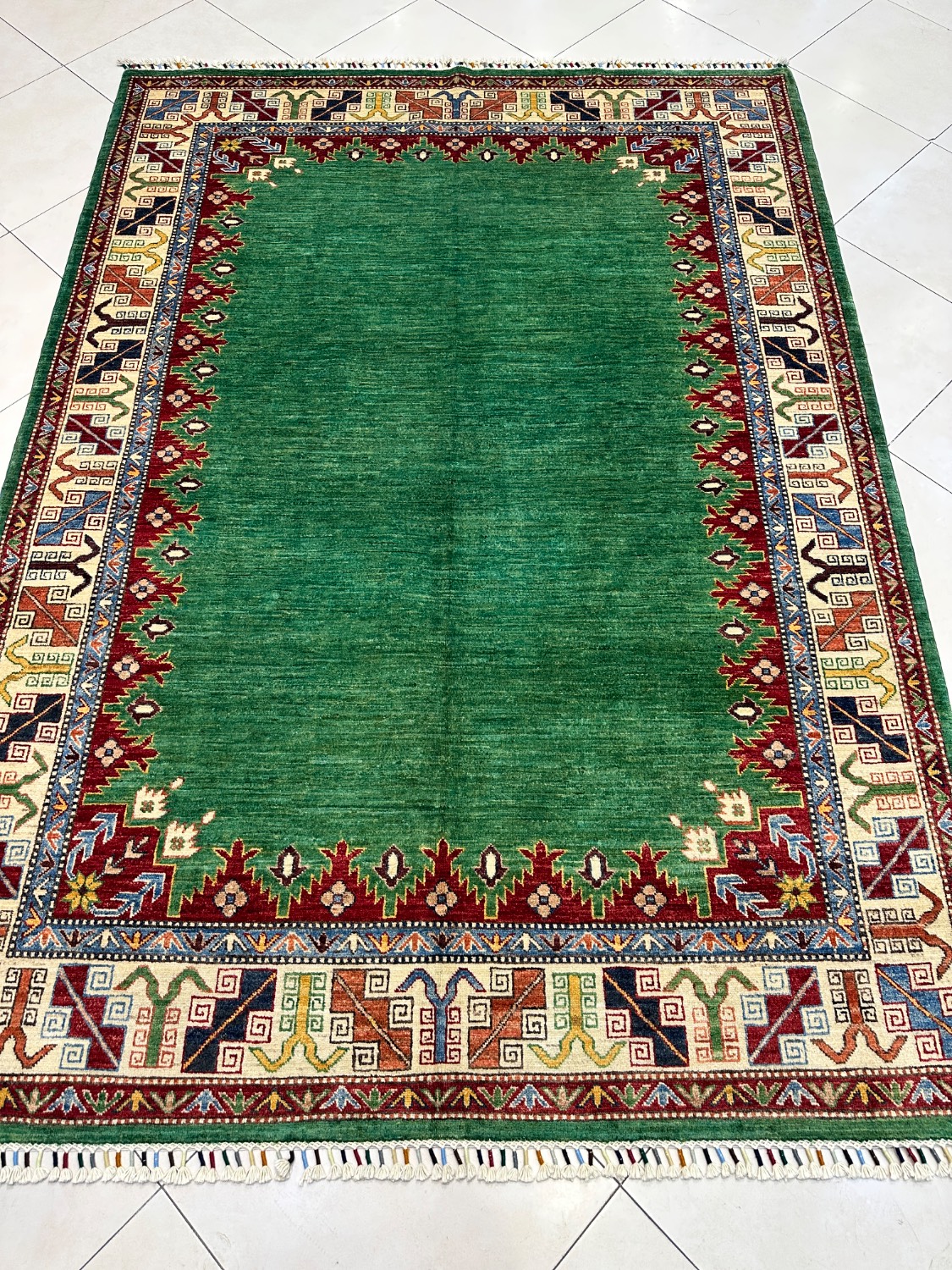 فرش دستبافت 4متری تمام پشم دستریس سلطان اباد رنگ گیاهی کد 0600171