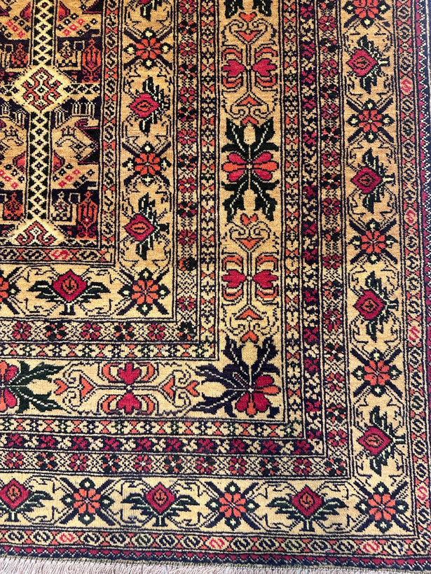 فرش دستبافت 6متری تمام پشم رنگ طلایی 35 رج کد 0500414