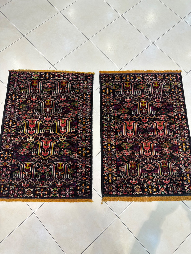 قالیچه بلوچی cm 112*78 نقشه ذهنی گلدانی رنگ گیاهی اصیل کد0900067