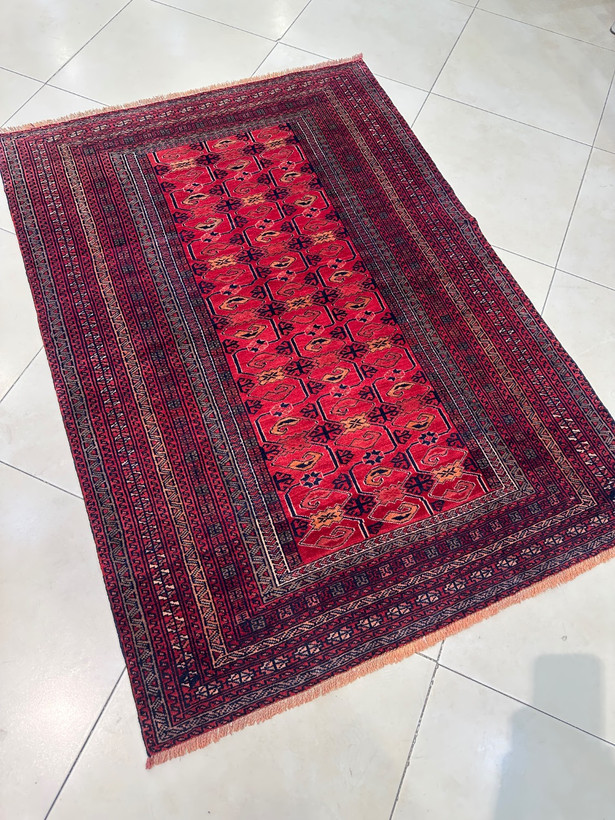 قالیچه بلوچی 1/5 متری نقشه محرمات 35 رج رنگ گیاهی کد 0800192